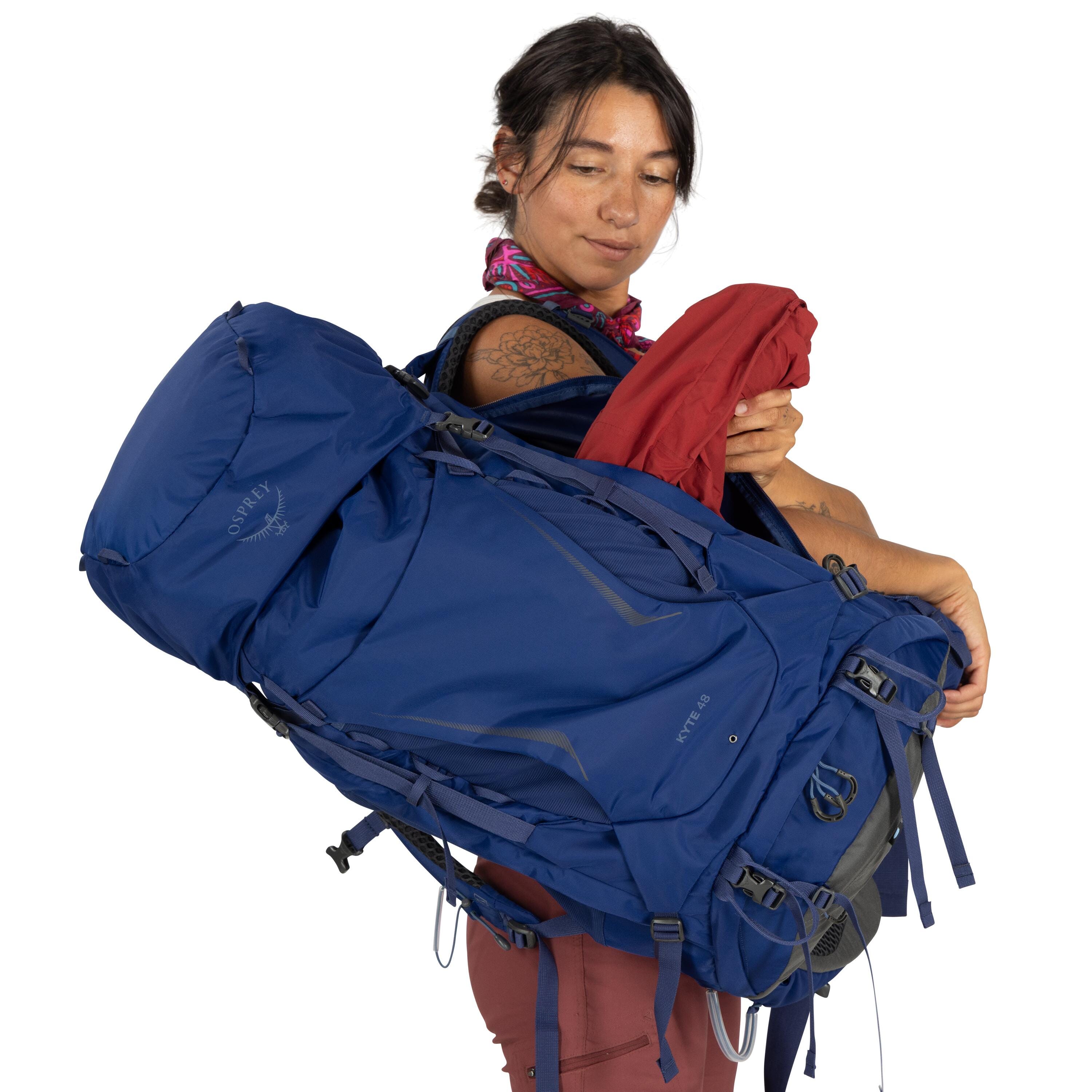 Osprey Kyte 48 Women's Backpacking Pack 48L in Serenity Blue — detail view 3