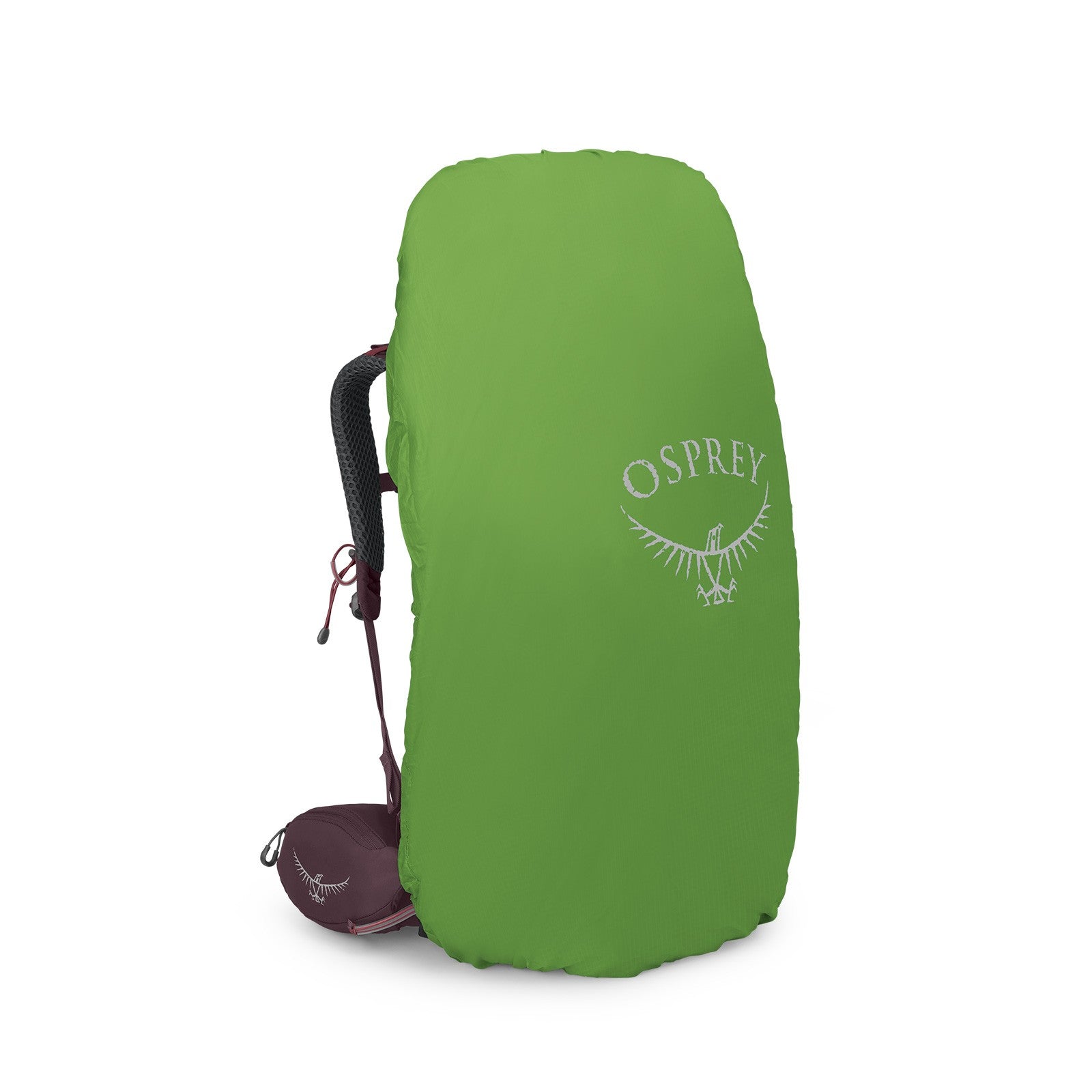 Osprey Kyte 58 Women's Backpacking Pack 58L in Elderberry Purple — angle view 3