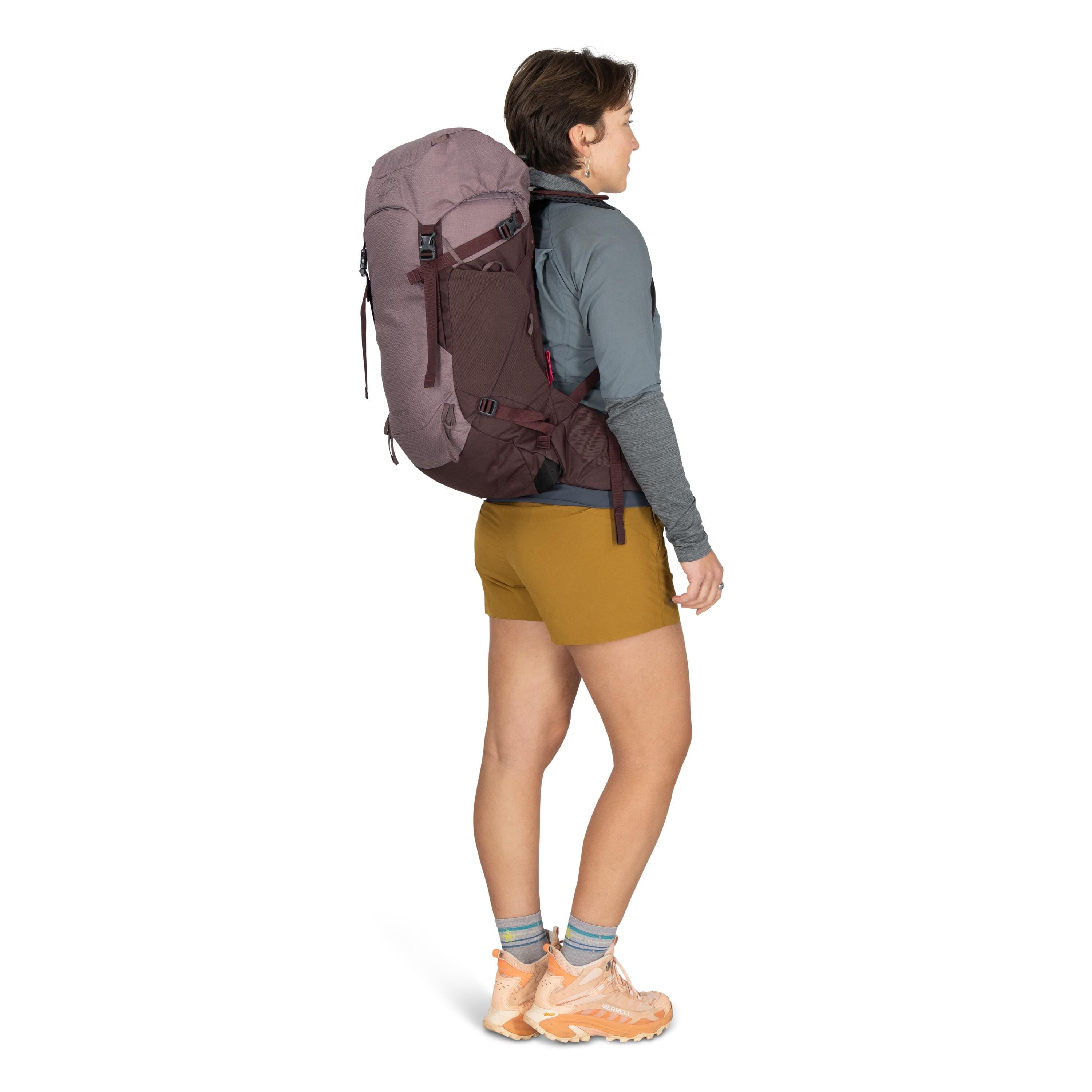 Osprey Kyte LT 28 Women's Hiking Backpack 28L in Graphite Purple — lifestyle 2