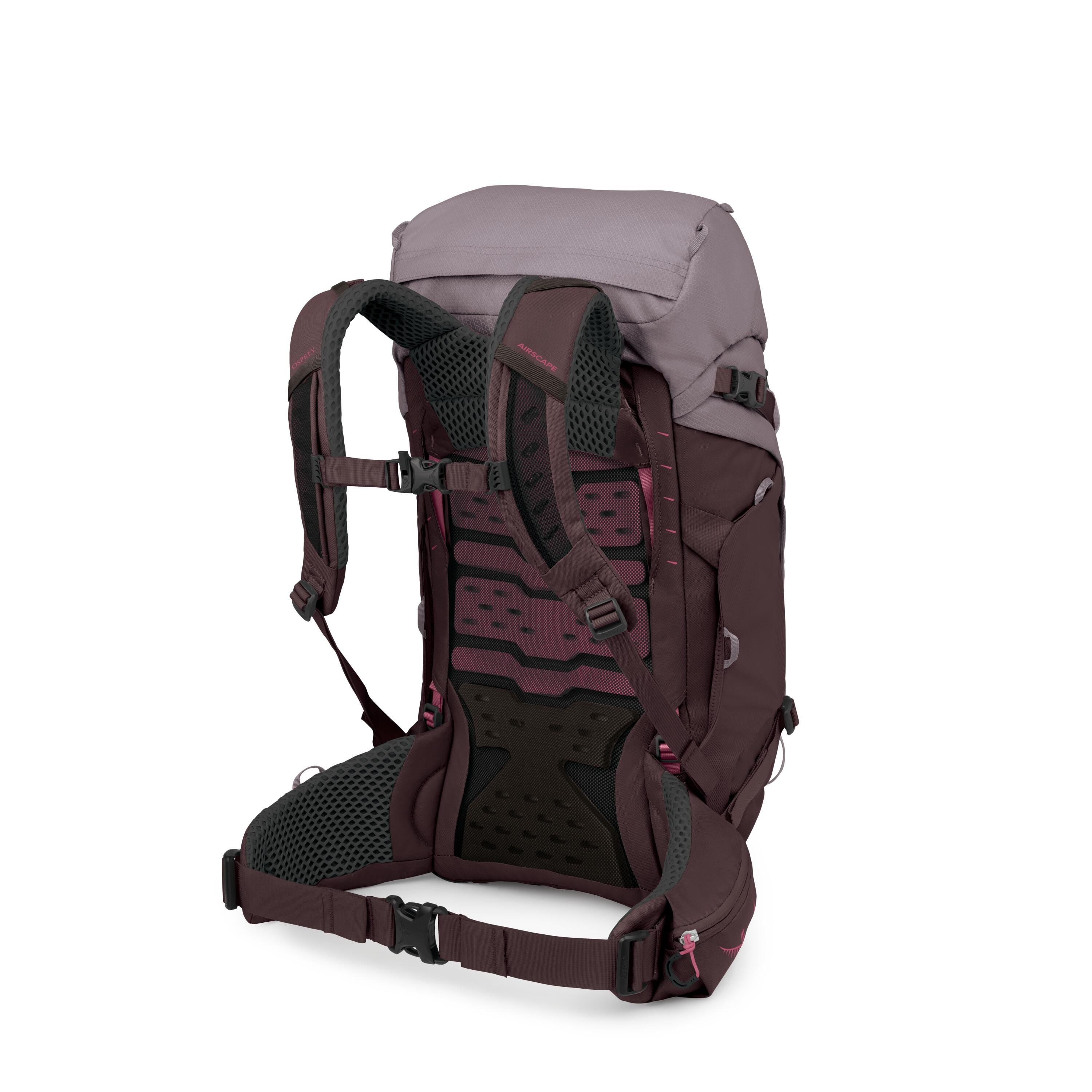 Osprey Kyte LT 35 Women's Hiking Backpack 35L in Graphite Purple — angle view 3
