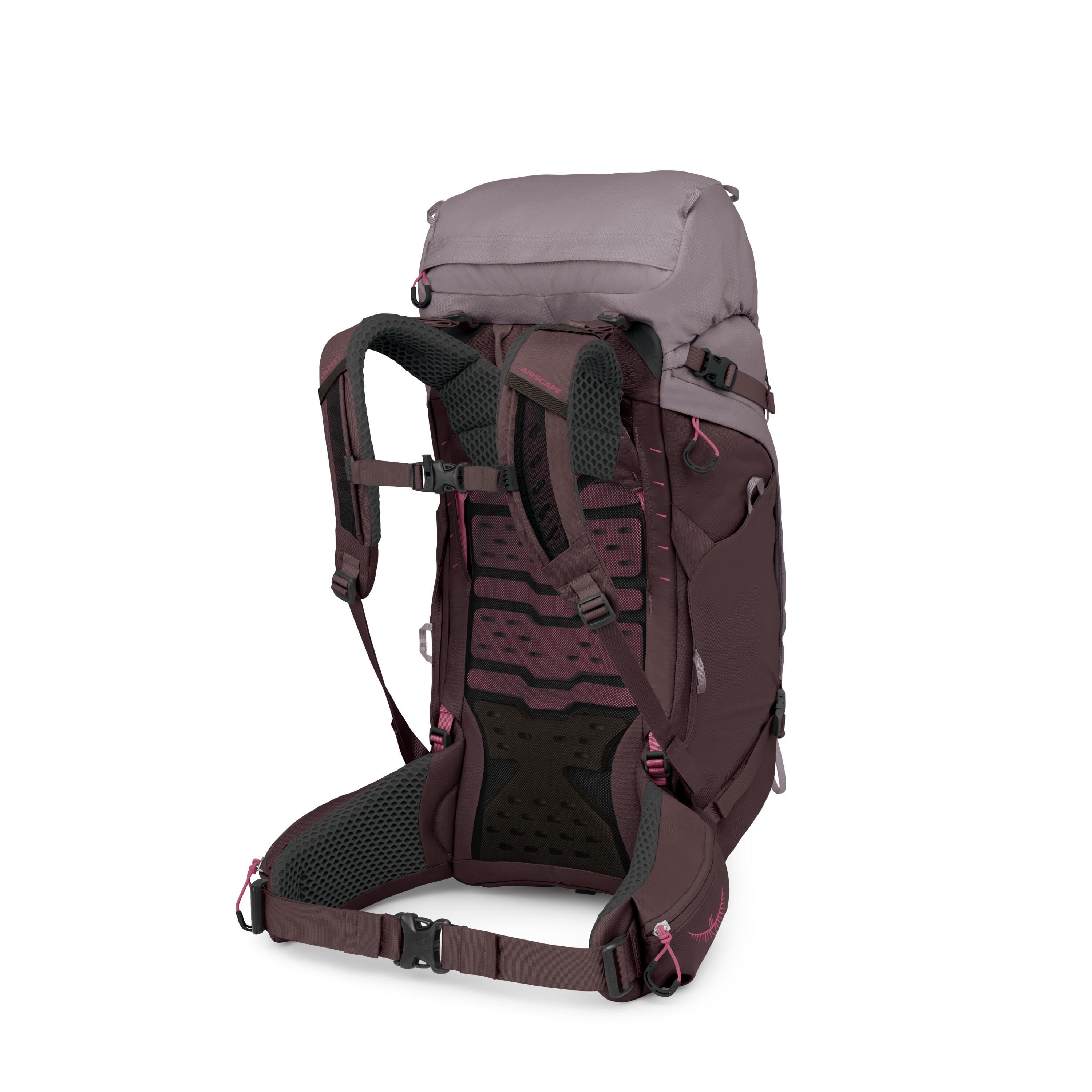Osprey Kyte LT 45 Women's Backpacking Pack 45L in Graphite Purple — back view