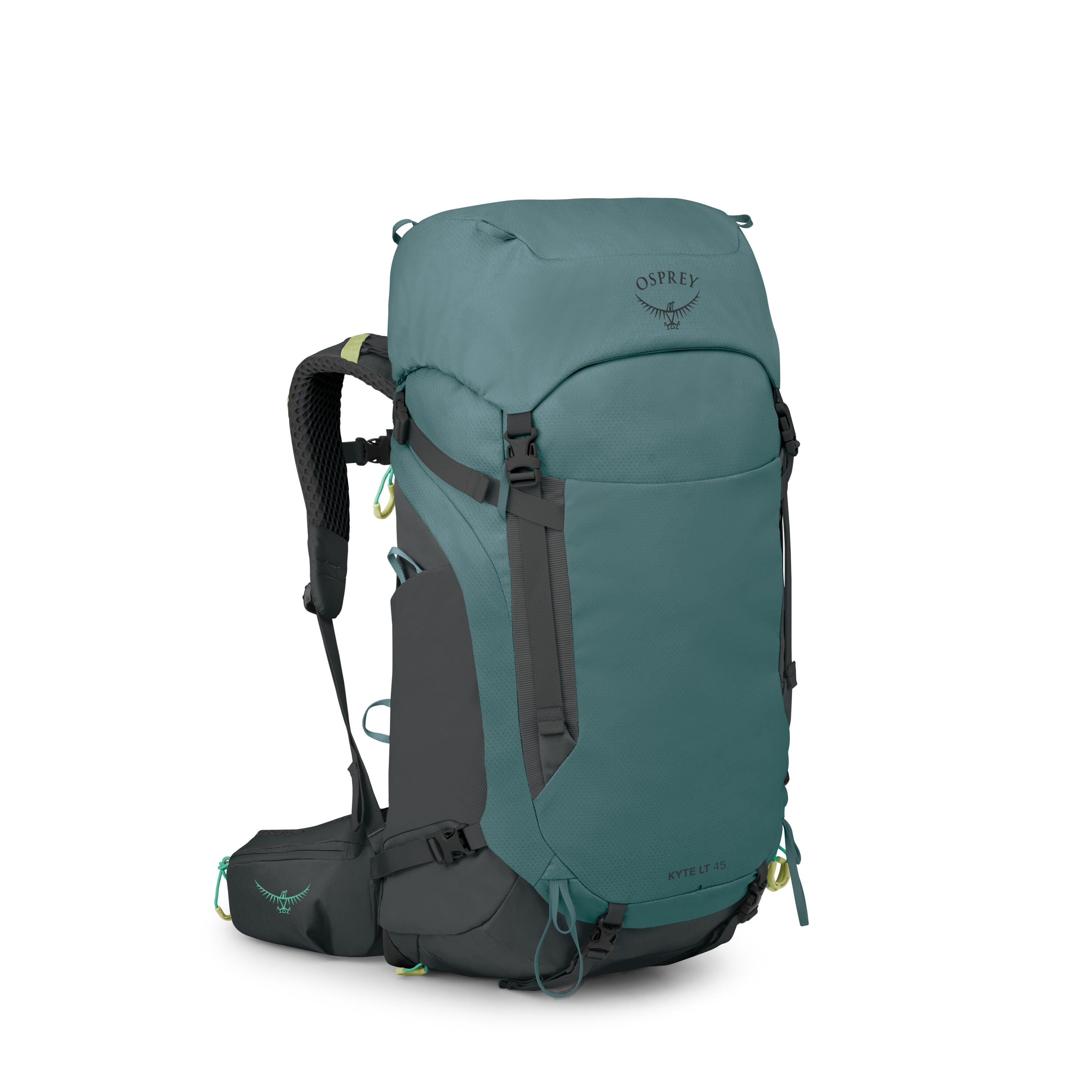 Osprey Kyte LT 45 Women's Backpacking Pack 45L in Cascade Blue — angle view 2