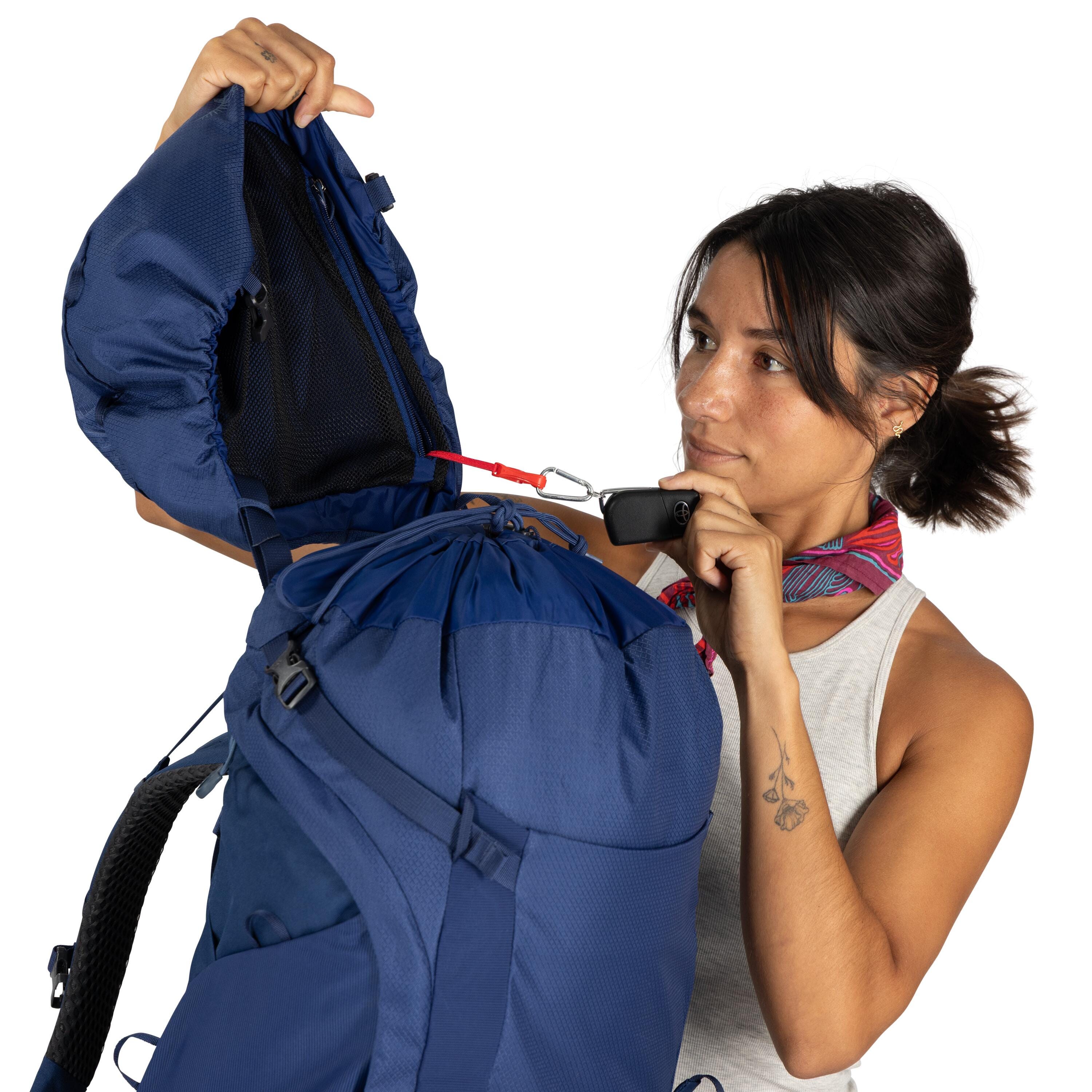 Osprey Kyte LT 65 Women's Backpacking Pack 65L in Serenity Blue — detail view 4