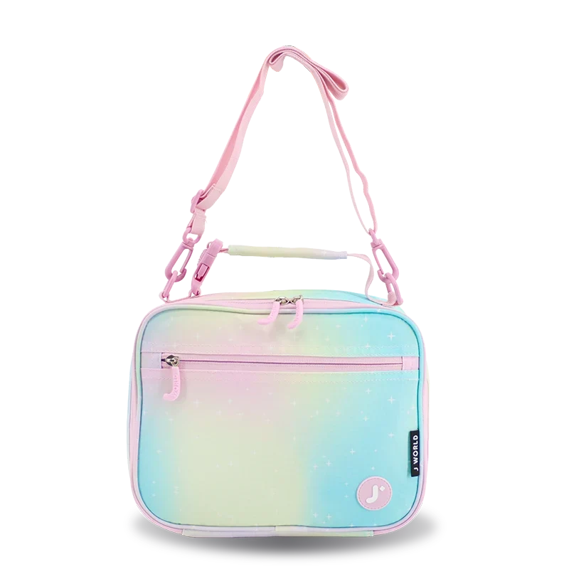 J World Cody Lunch Bag With Shoulder Strap in Aurora — front view # color_Aurora