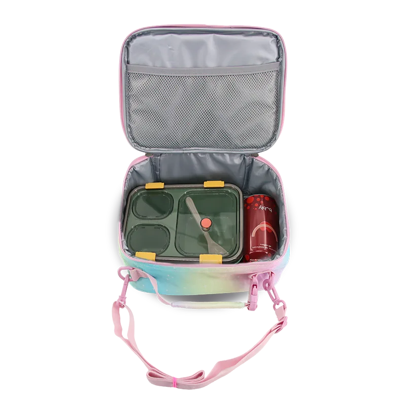 J World Cody Lunch Bag With Shoulder Strap in Aurora — interior view 2 # color_Aurora