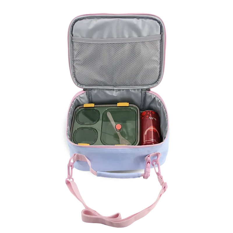 J World Cody Lunch Bag With Shoulder Strap in Baby Blue — interior view 2 # color_Baby Blue