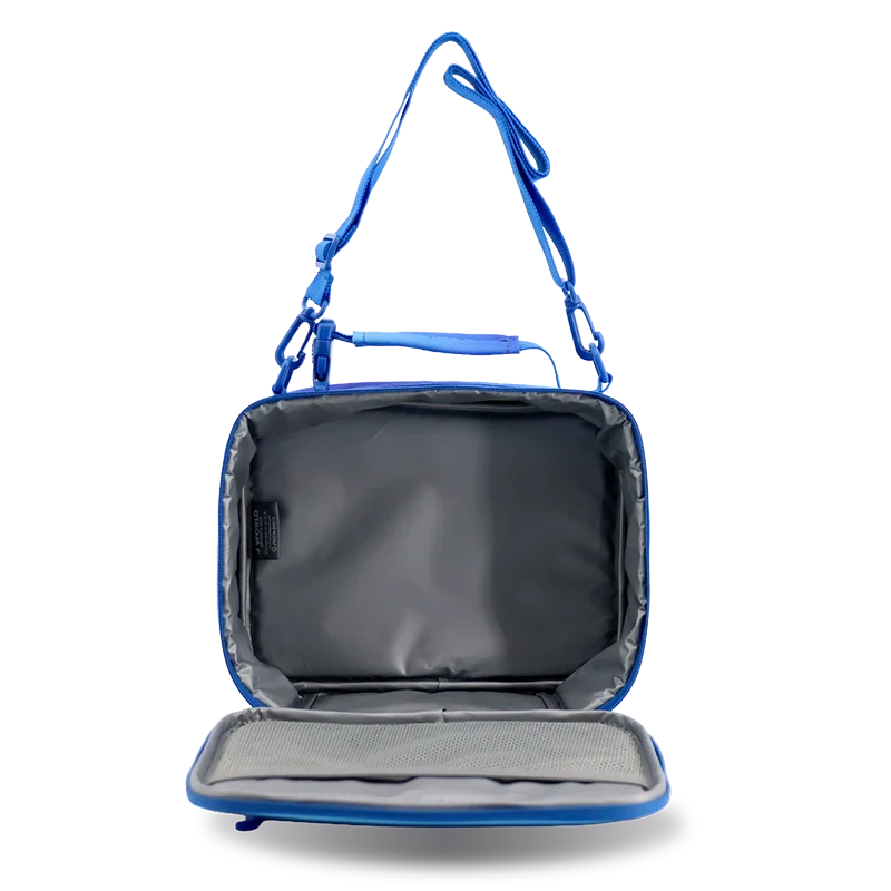 J World Cody Lunch Bag With Shoulder Strap in Blue Gradient — interior view # color_Blue Gradient