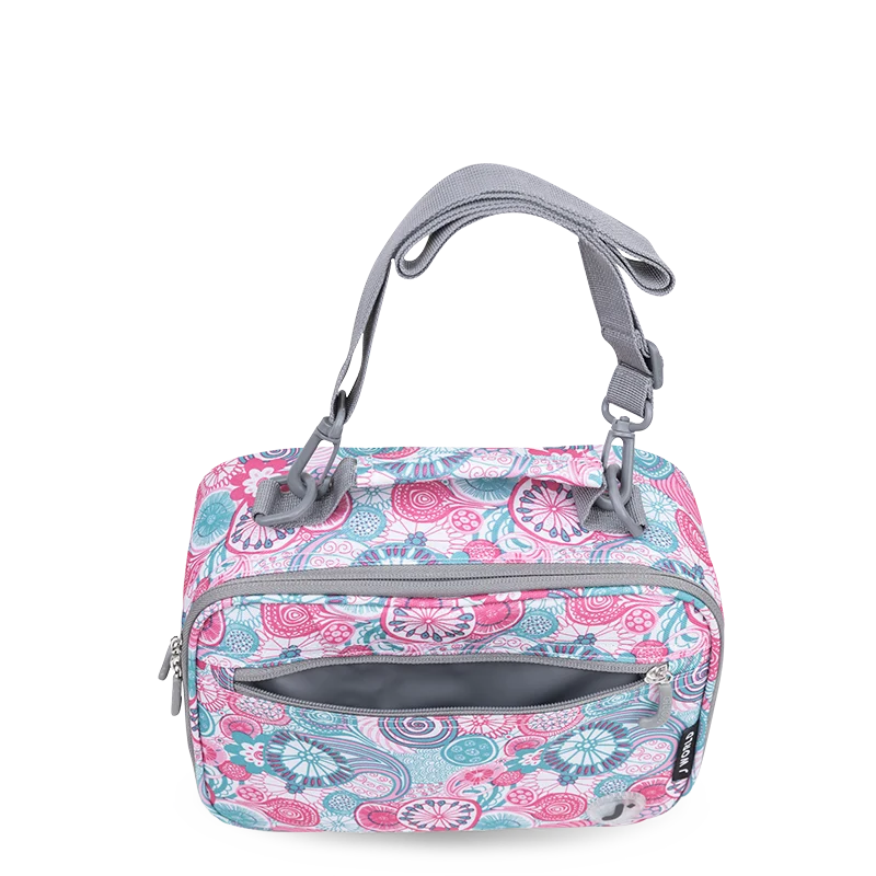 J World Cody Lunch Bag With Shoulder Strap in Blue Raspberry — detail view # color_Blue Raspberry