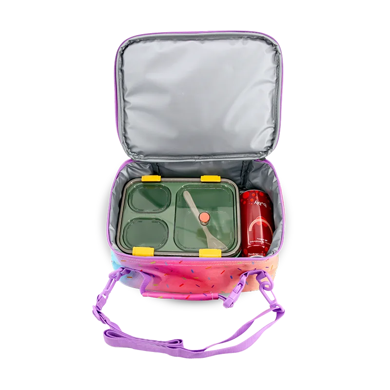 J World Cody Lunch Bag With Shoulder Strap in Confetti — interior view # color_Confetti
