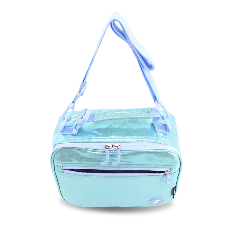J World Cody Lunch Bag With Shoulder Strap in Metallic Teal — detail view # color_Metallic Teal