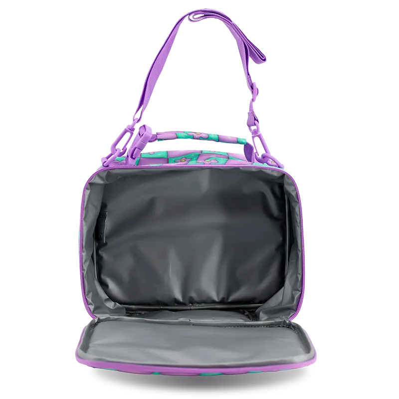 J World Cody Lunch Bag With Shoulder Strap in Puffy Flower — front view 2 # color_Puffy Flower