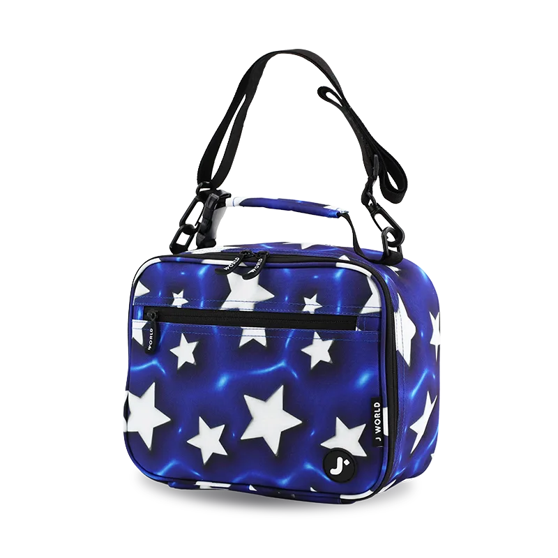 J World Cody Lunch Bag With Shoulder Strap in Puffy Star — angle view 2 # color_Puffy Star