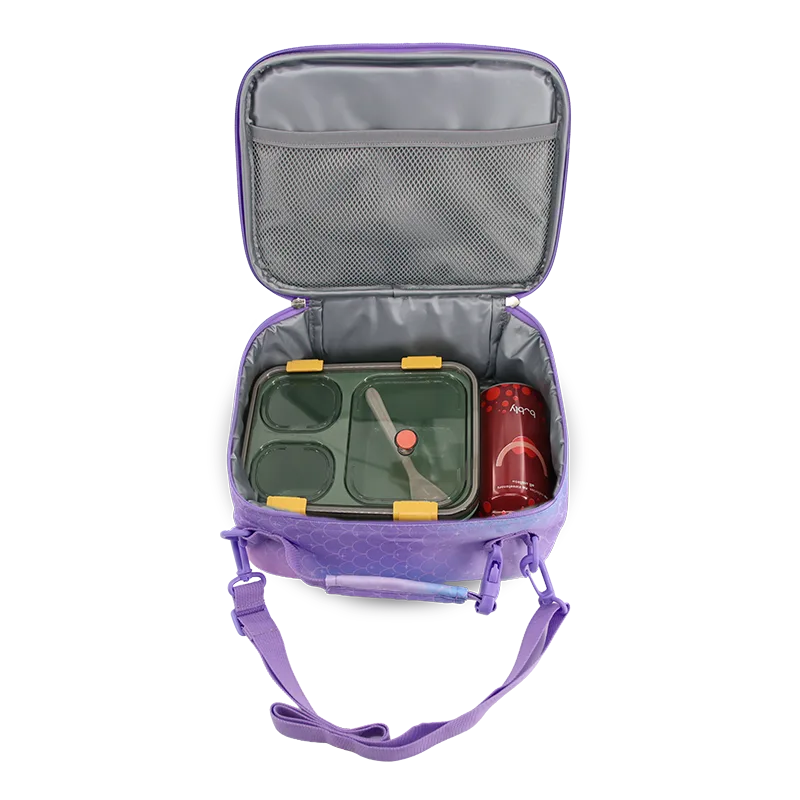 J World Cody Lunch Bag With Shoulder Strap in Purple Mermaid — interior view 2 # color_Purple Mermaid