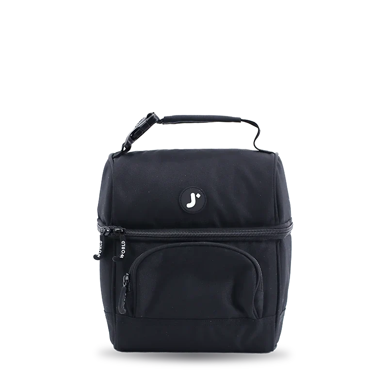 J World Corey Lunch Bag in Black — front view # color_Black