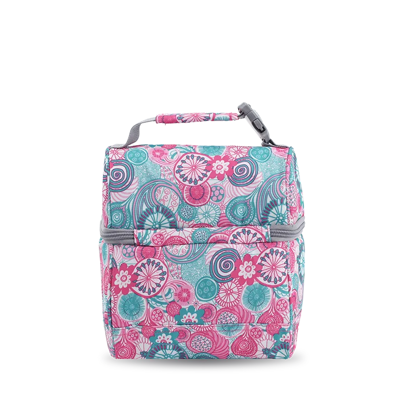 J World Corey Lunch Bag in Blue Raspberry — back view # color_Blue Raspberry