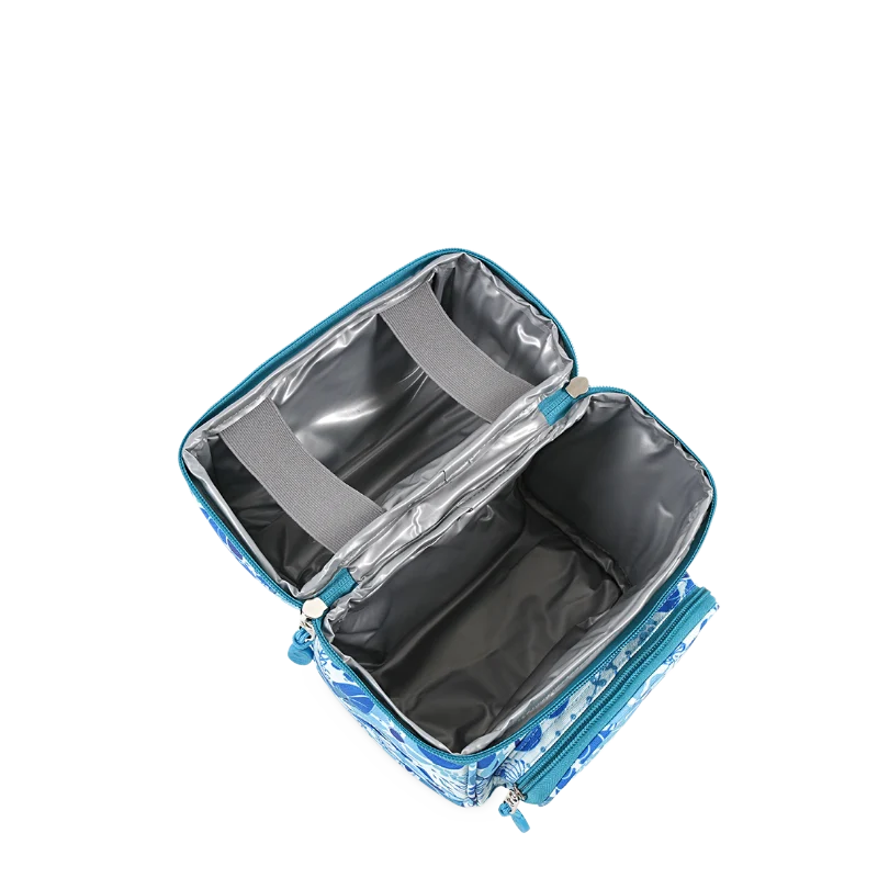 J World Corey Lunch Bag in Blue Vine — interior view # color_Blue Vine