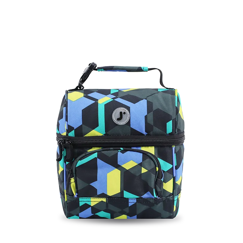J World Corey Lunch Bag in Cubes — front view # color_Cubes