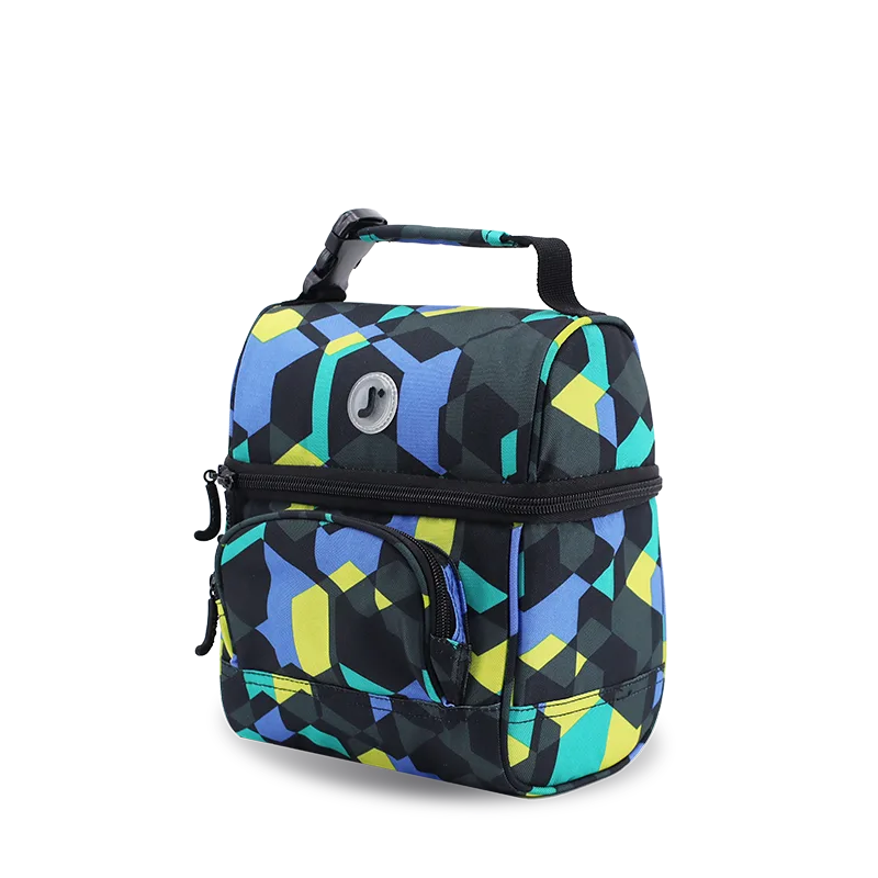 J World Corey Lunch Bag in Cubes — angle view 2 # color_Cubes