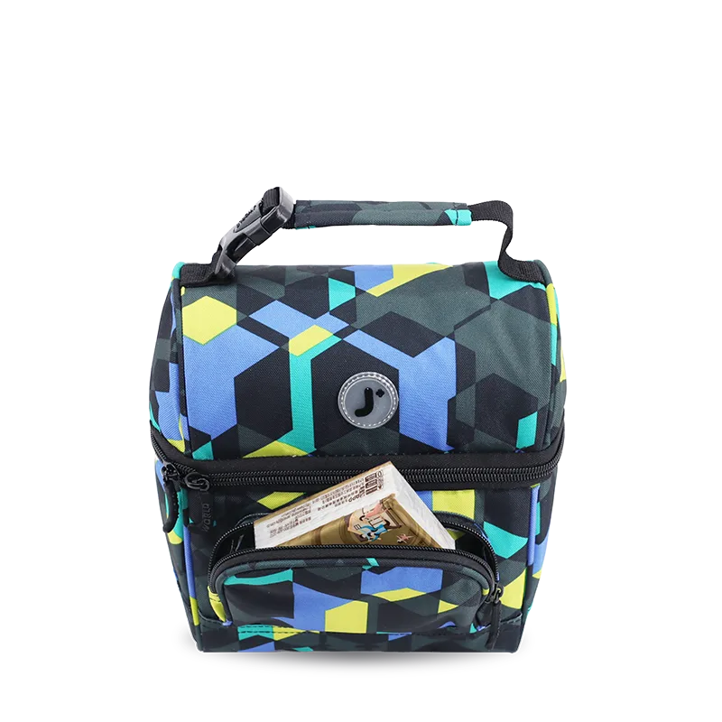 J World Corey Lunch Bag in Cubes — detail view # color_Cubes