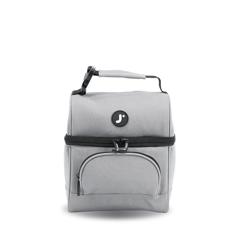 J World Corey Lunch Bag in Grey — front view # color_Grey