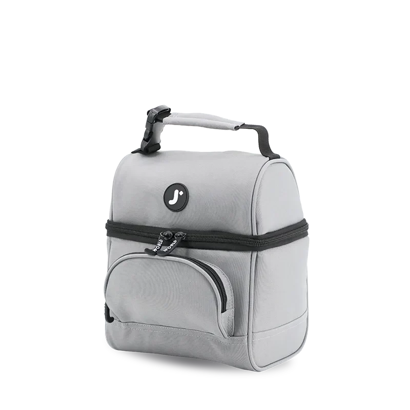 J World Corey Lunch Bag in Grey — angle view 2 # color_Grey