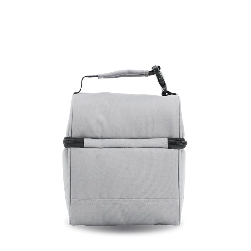 J World Corey Lunch Bag in Grey — back view # color_Grey