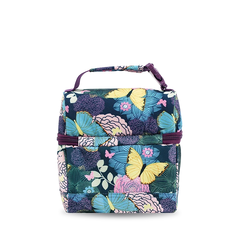 J World Corey Lunch Bag in Secret Garden — back view # color_Secret Garden