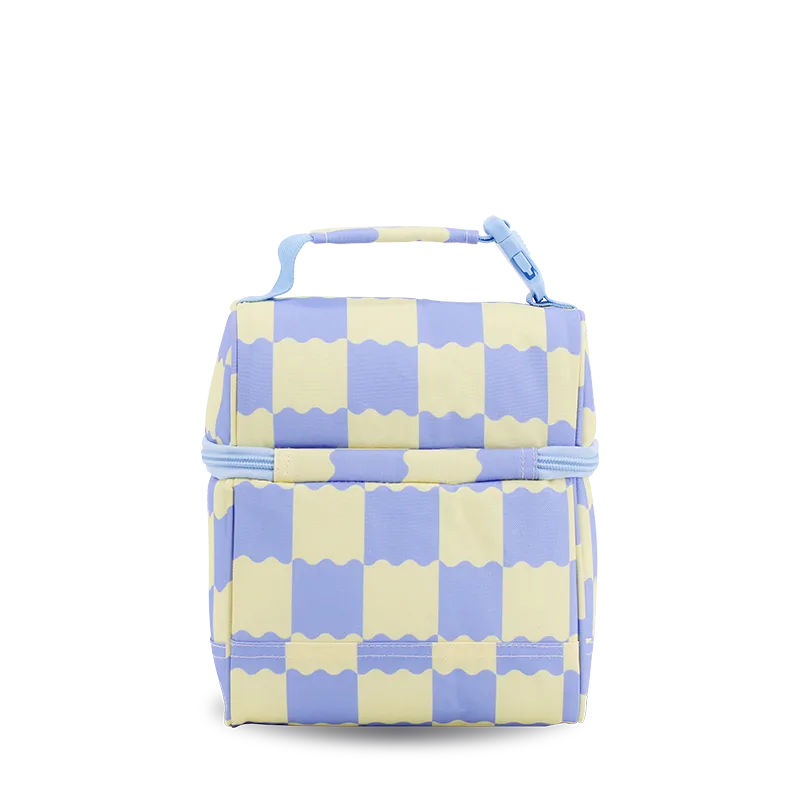 J World Corey Lunch Bag in Wiggle Blue — back view # color_Wiggle Blue