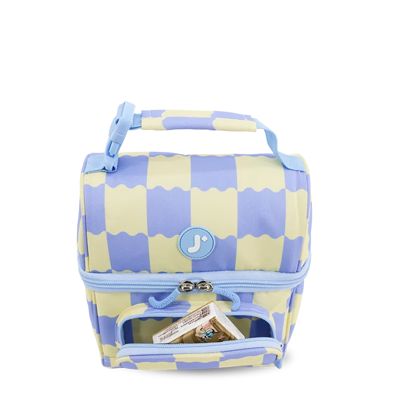 J World Corey Lunch Bag in Wiggle Blue — interior view # color_Wiggle Blue