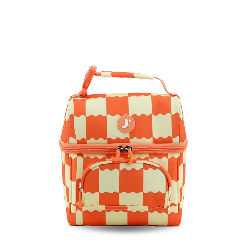 J World Corey Lunch Bag in Wiggle Coral — front view # color_Wiggle Coral