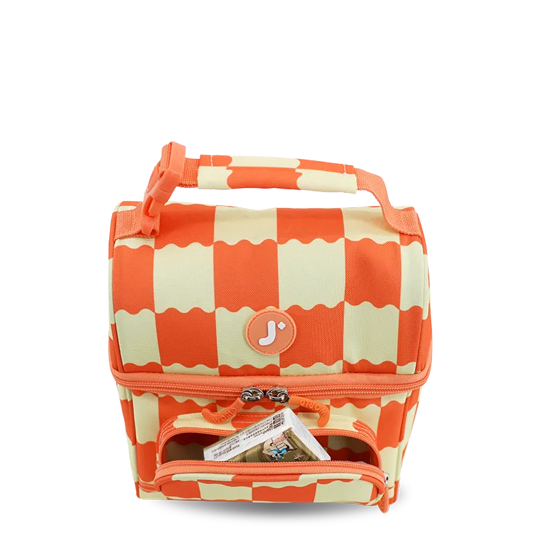 J World Corey Lunch Bag in Wiggle Coral — interior view # color_Wiggle Coral