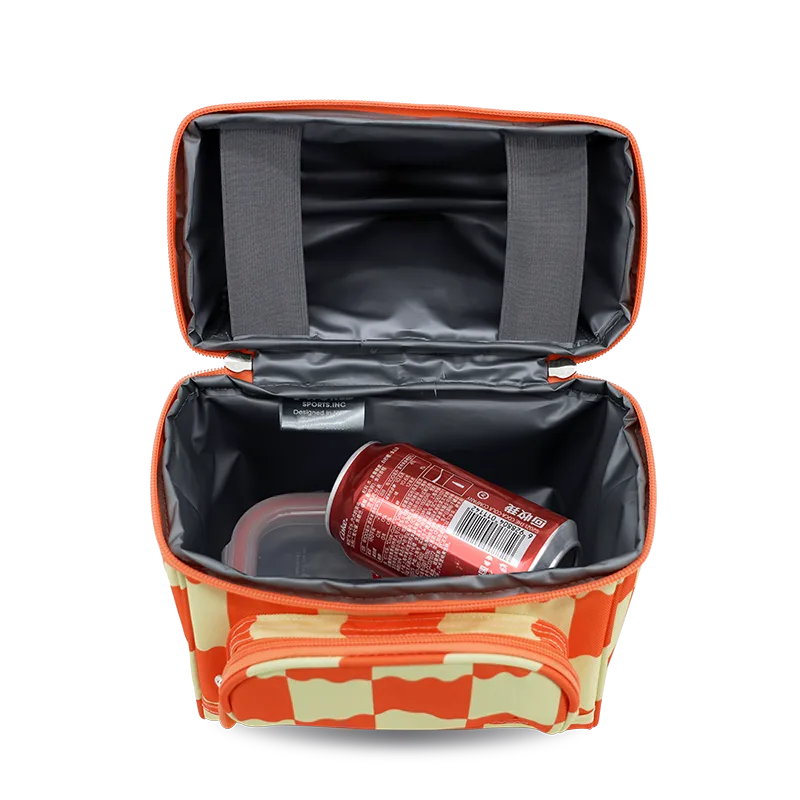 J World Corey Lunch Bag in Wiggle Coral — interior view 3 # color_Wiggle Coral