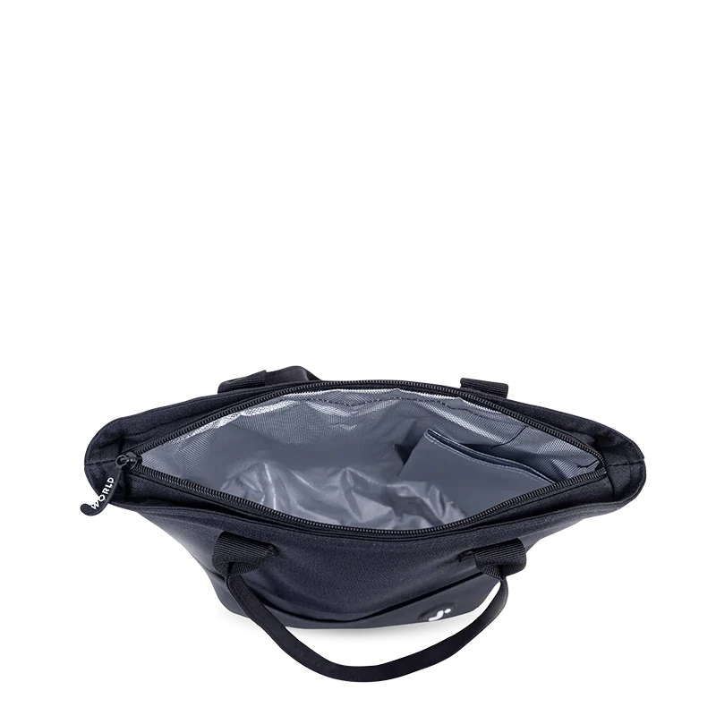 J World Lola Insulated Lunch Tote Bag in Black — interior view # color_Black