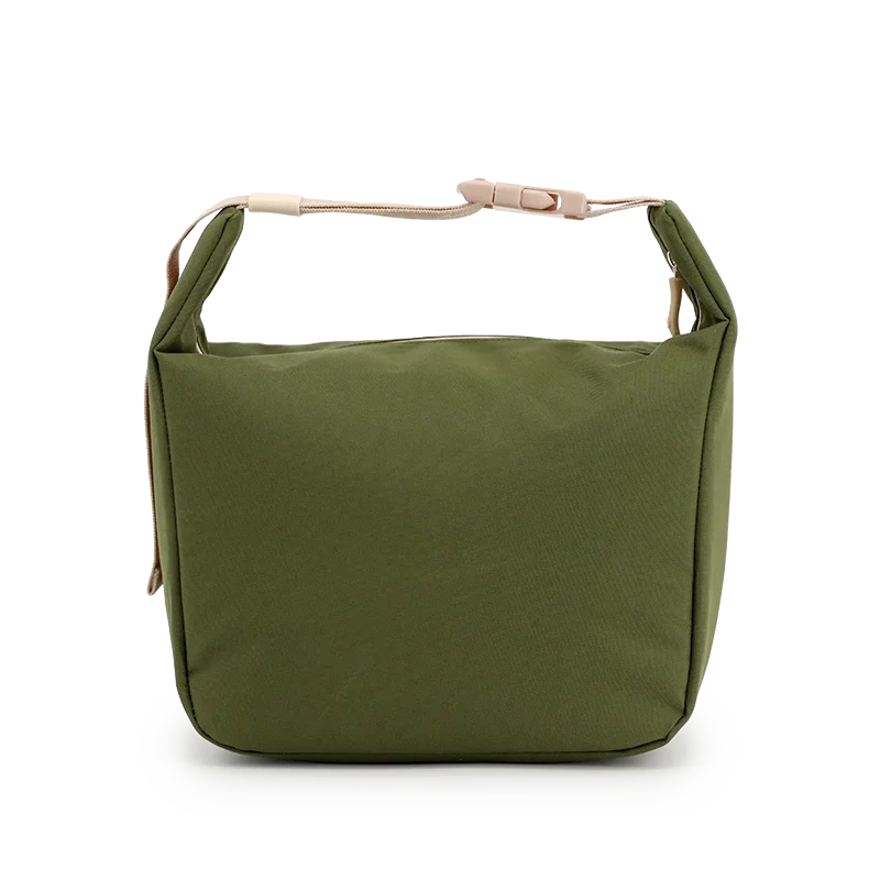 J World Lane Insulated Lunch Bag in Olive Green — back view # color_Olive Green