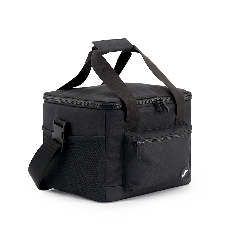 J World Adventure Large Insulated Cooler Bag in Black — angle view 2 # color_Black