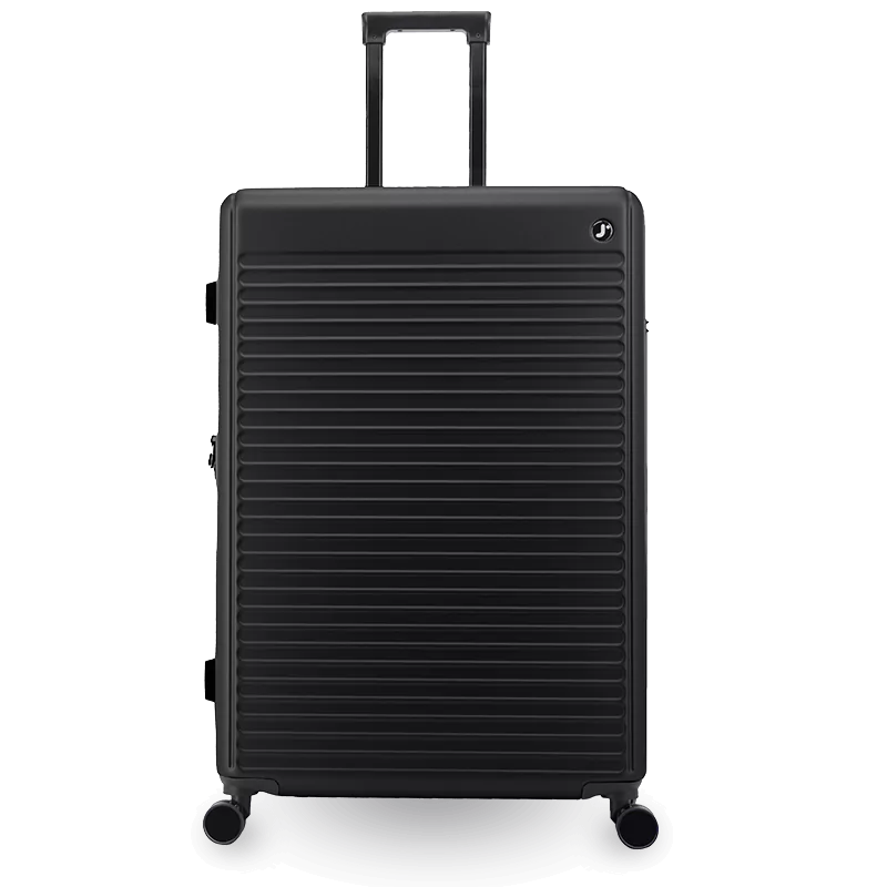 J World North Hardside 3pcs Set Luggage in Black — back view # color_Black