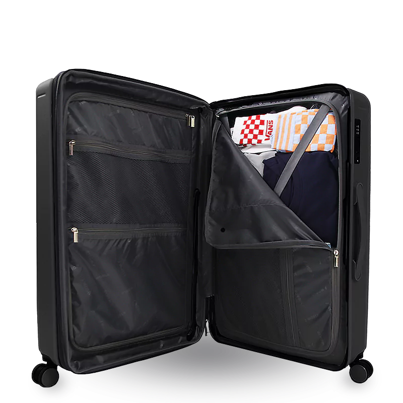 J World North Hardside 3pcs Set Luggage in Black — back view 4 # color_Black