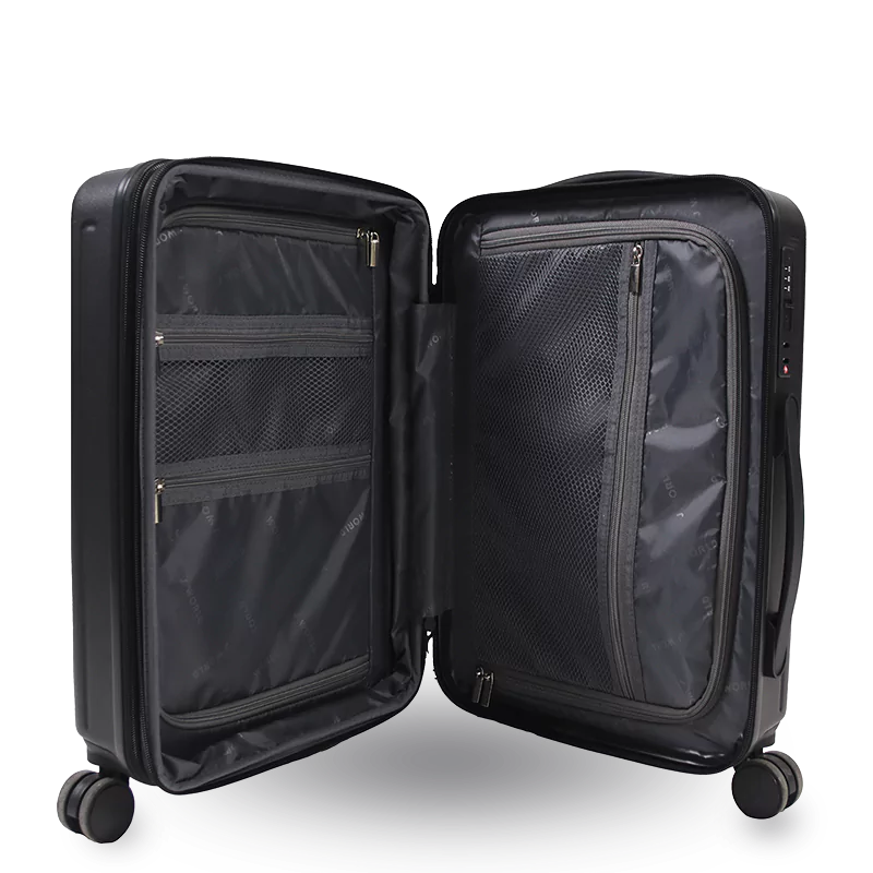 J World North Hardside 3pcs Set Luggage in Black — back view 5 # color_Black