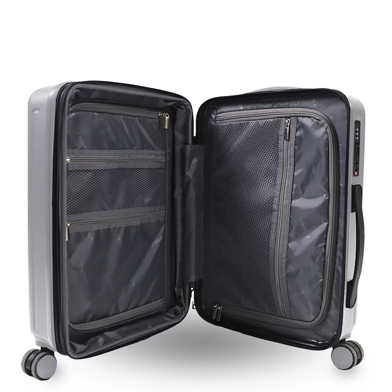J World North Hardside 3pcs Set Luggage in Sage Grey — back view 5 # color_Sage Grey