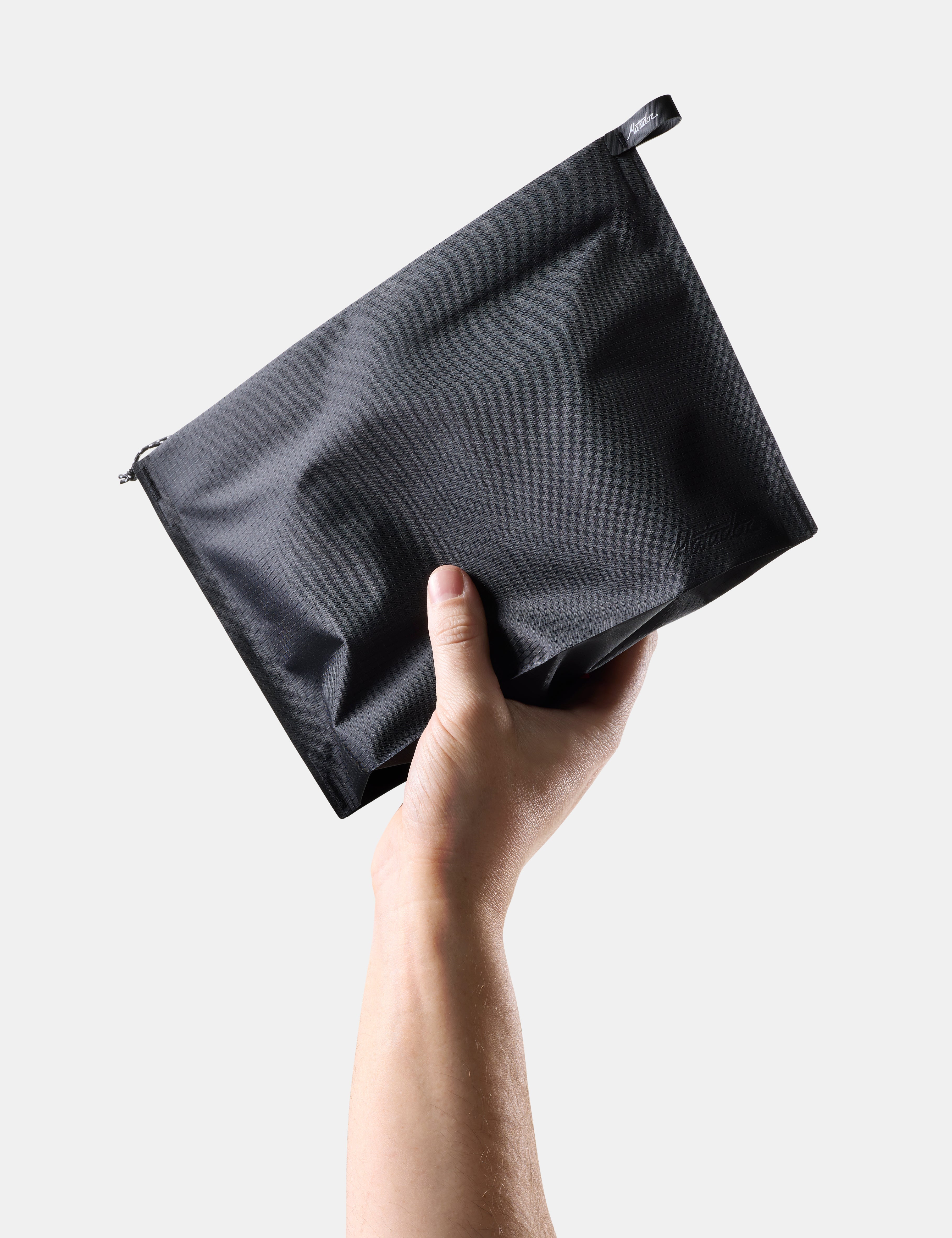 Matador FlatPak Zipper Toiletry Case (V2) in Black — angle view 2 # color_Black
