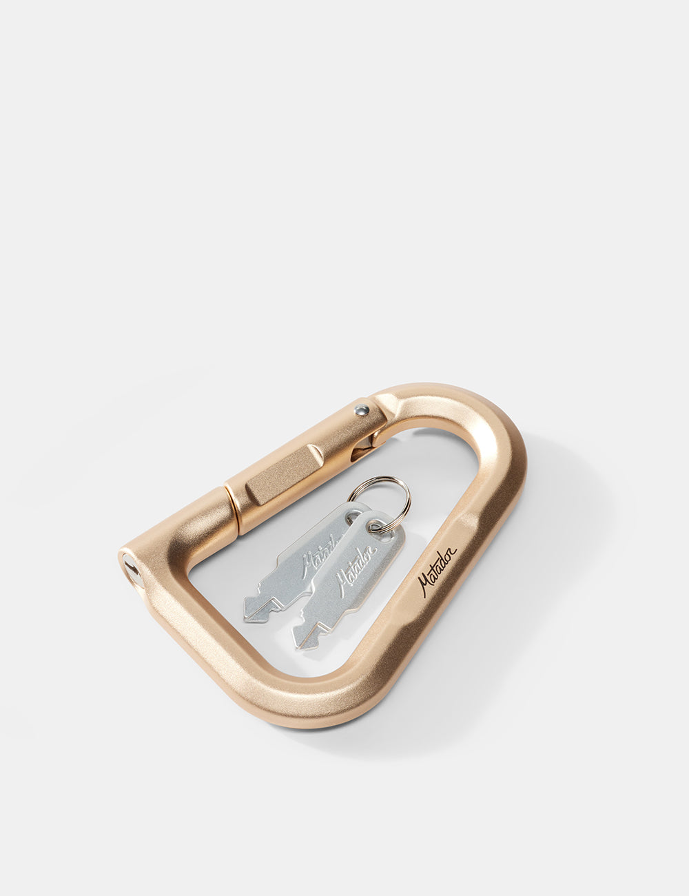Matador BetaLock Carabiner Format Travel Lock in Gold — angle view