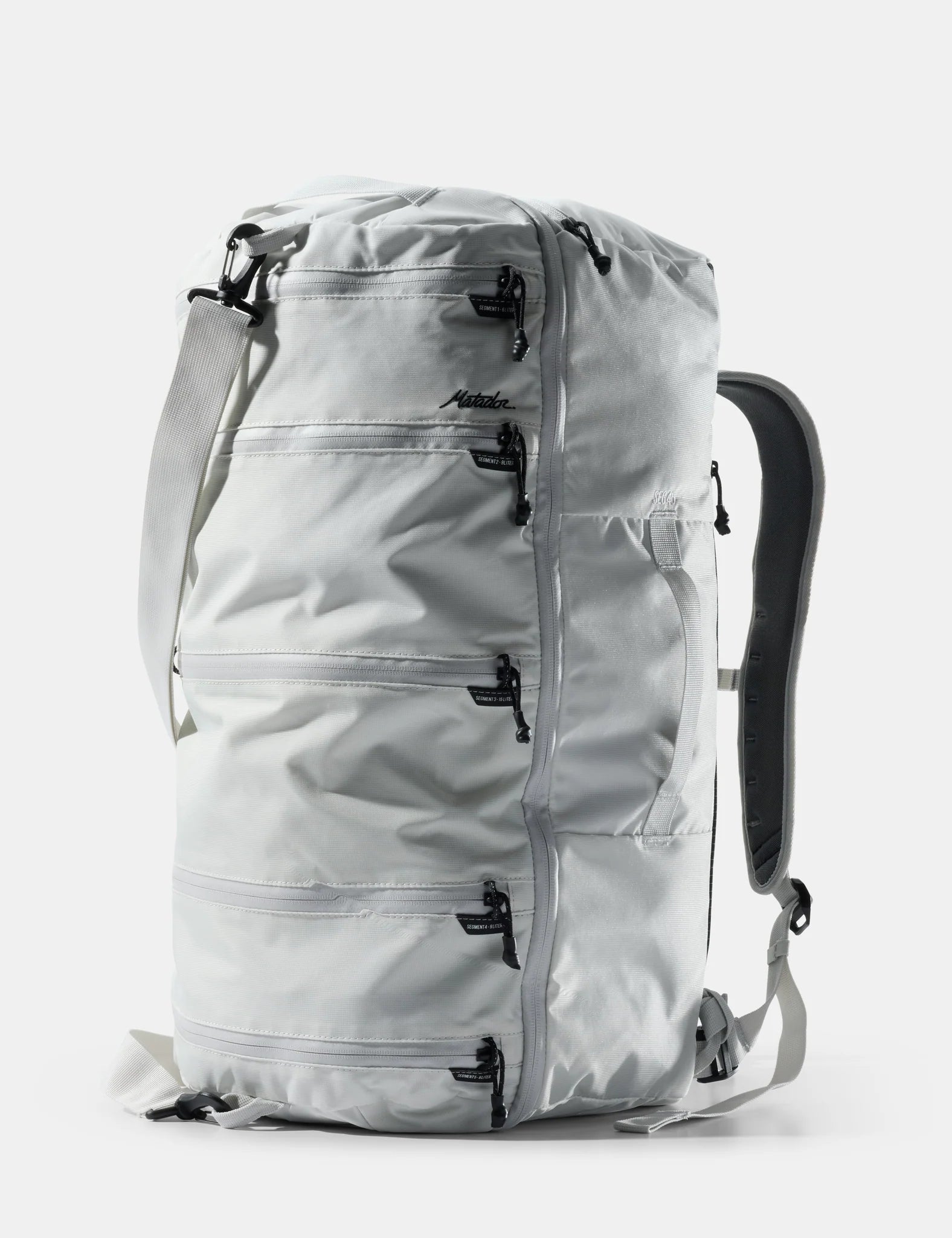 Matador SEG45 Travel Pack in Arctic White — angle view 2 # color_Arctic White