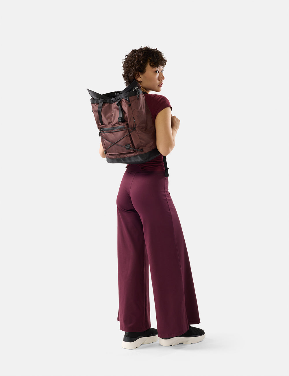 Matador Tote Pack 24L in Garnet — lifestyle