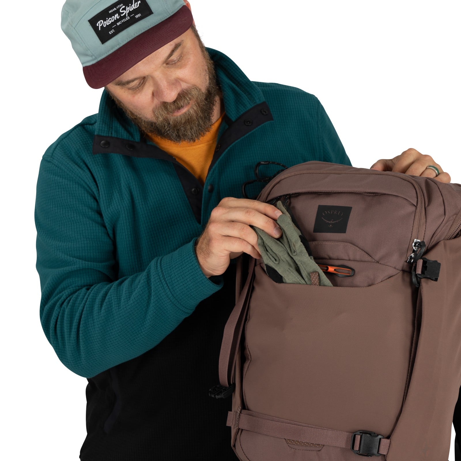 Osprey Metron 24 Commuter Backpack 24L in Magma Brown — detail view 5
