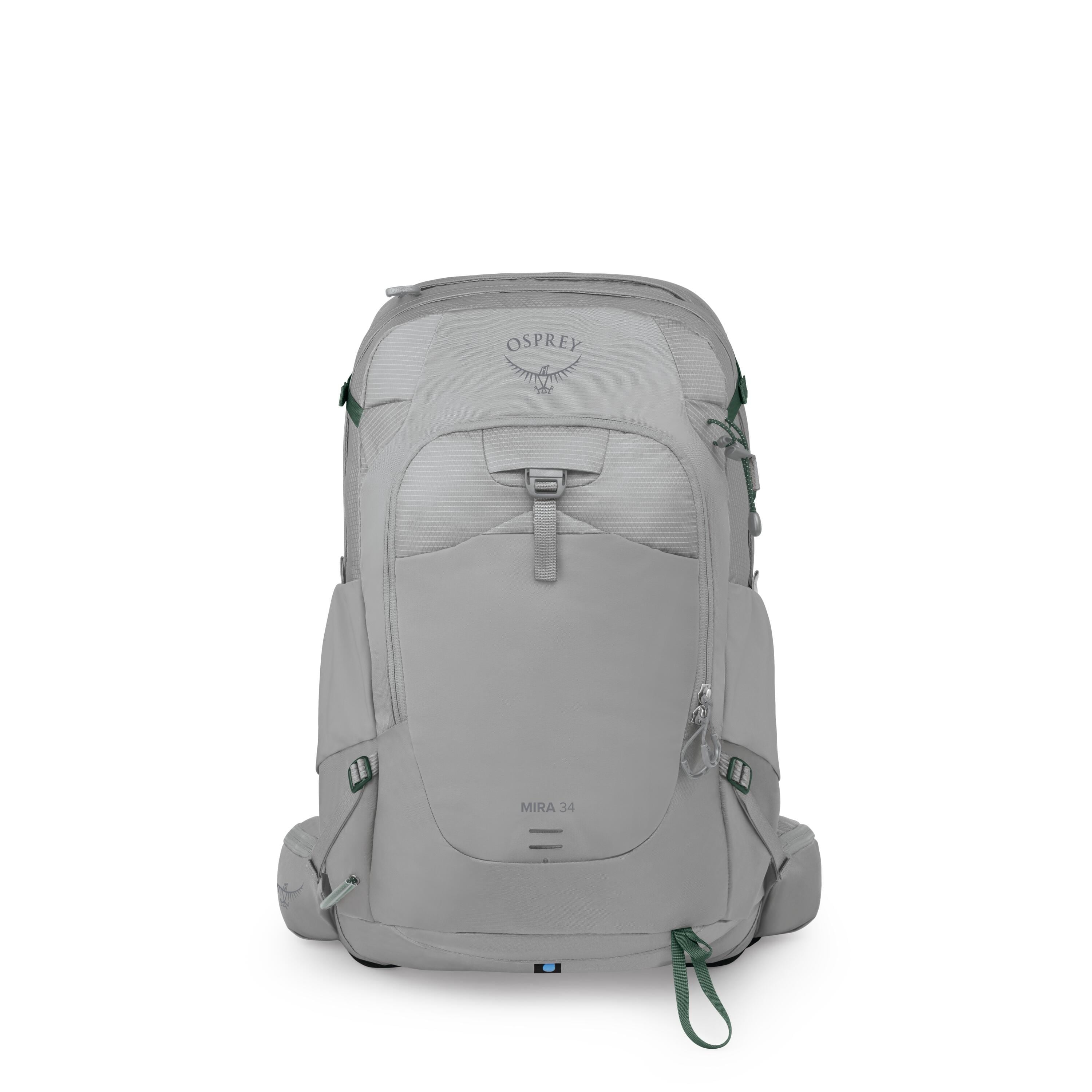 Osprey Mira 34 Women's Hiking Hydration Backpack 34L in Light Grey — front view