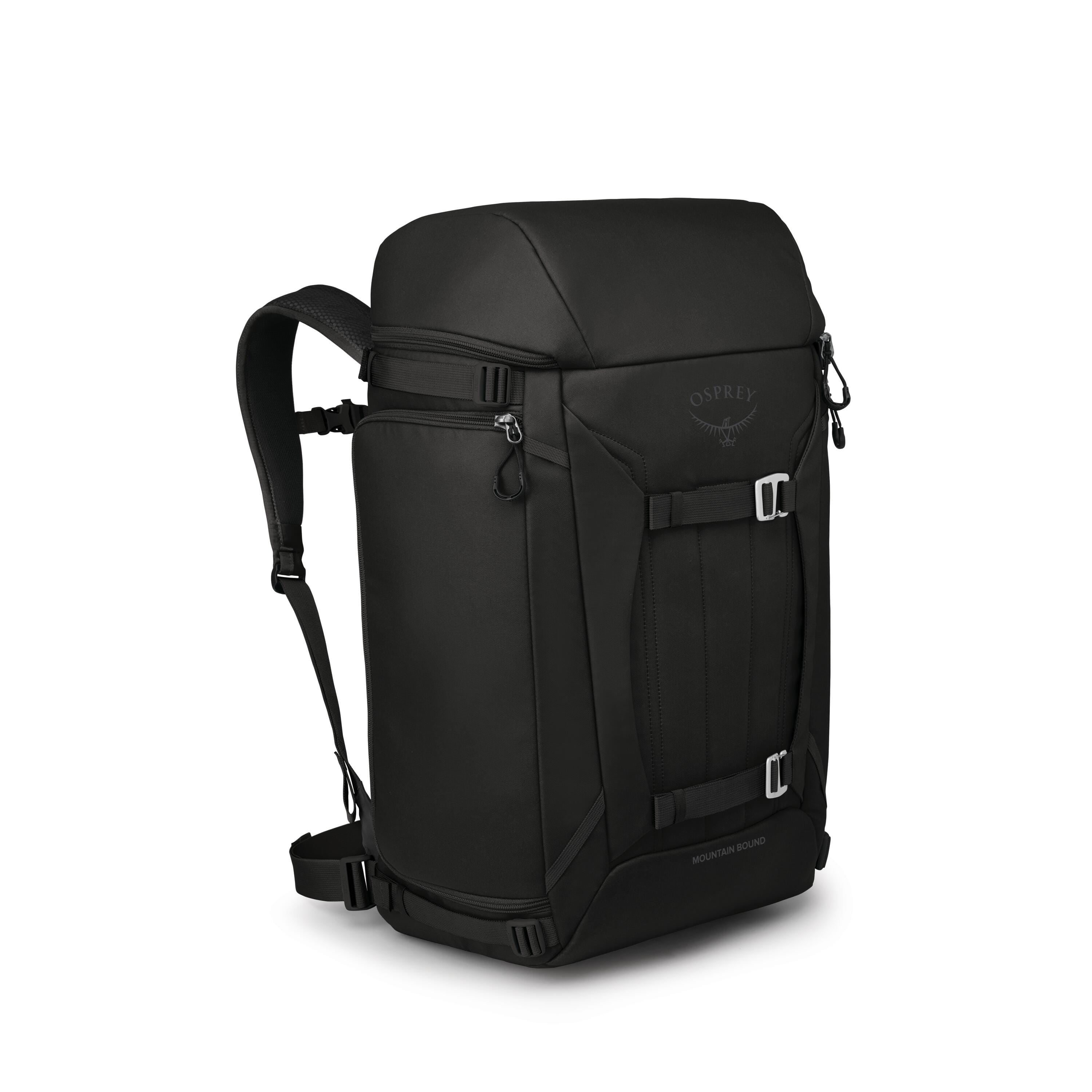 Osprey Mountain Bound Ski & Snowboard Boot Backpack Plus 55L in Black — angle view 2