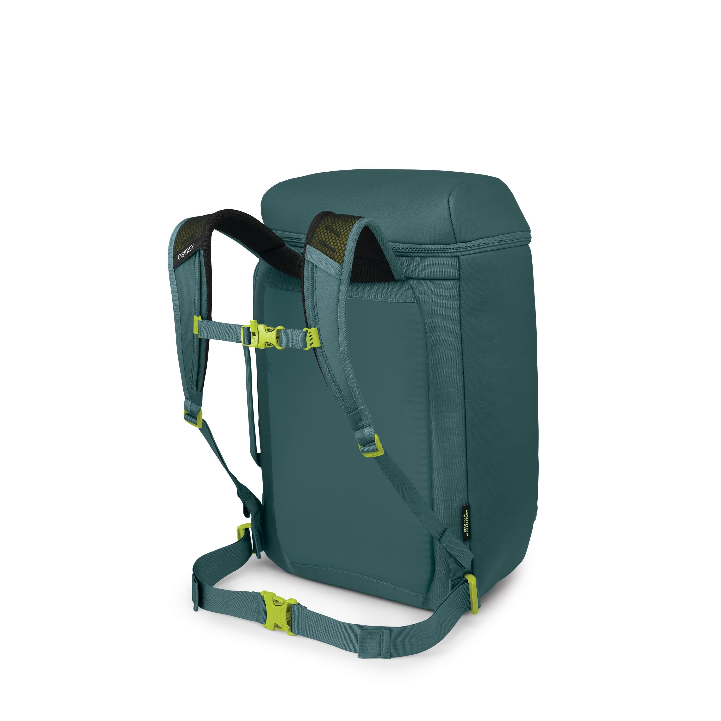 Osprey Mountain Bound Ski & Snowboard Boot Backpack 45L in Cascade Blue — back view