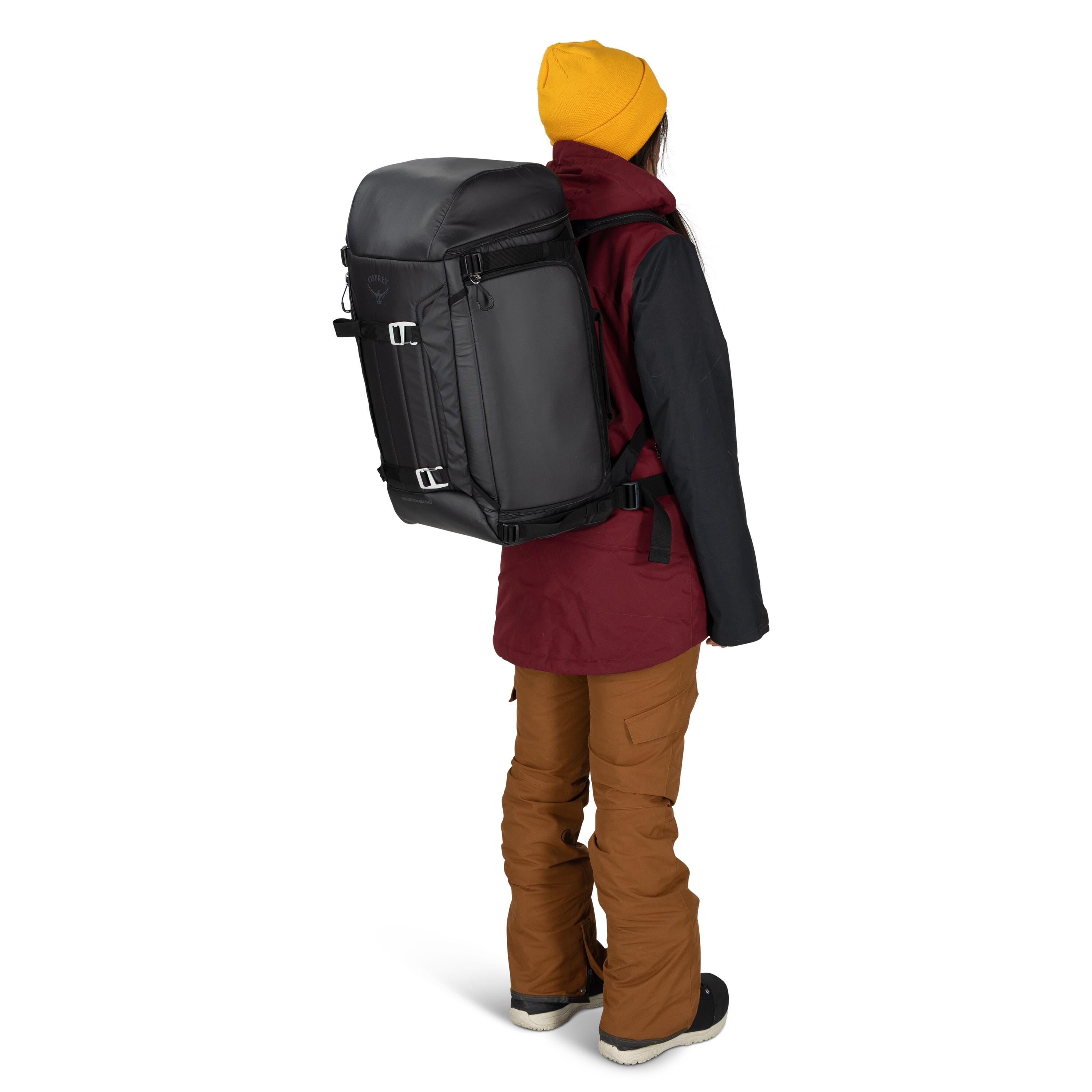 Osprey Mountain Bound Ski & Snowboard Boot Backpack Plus 55L in Black — lifestyle 2