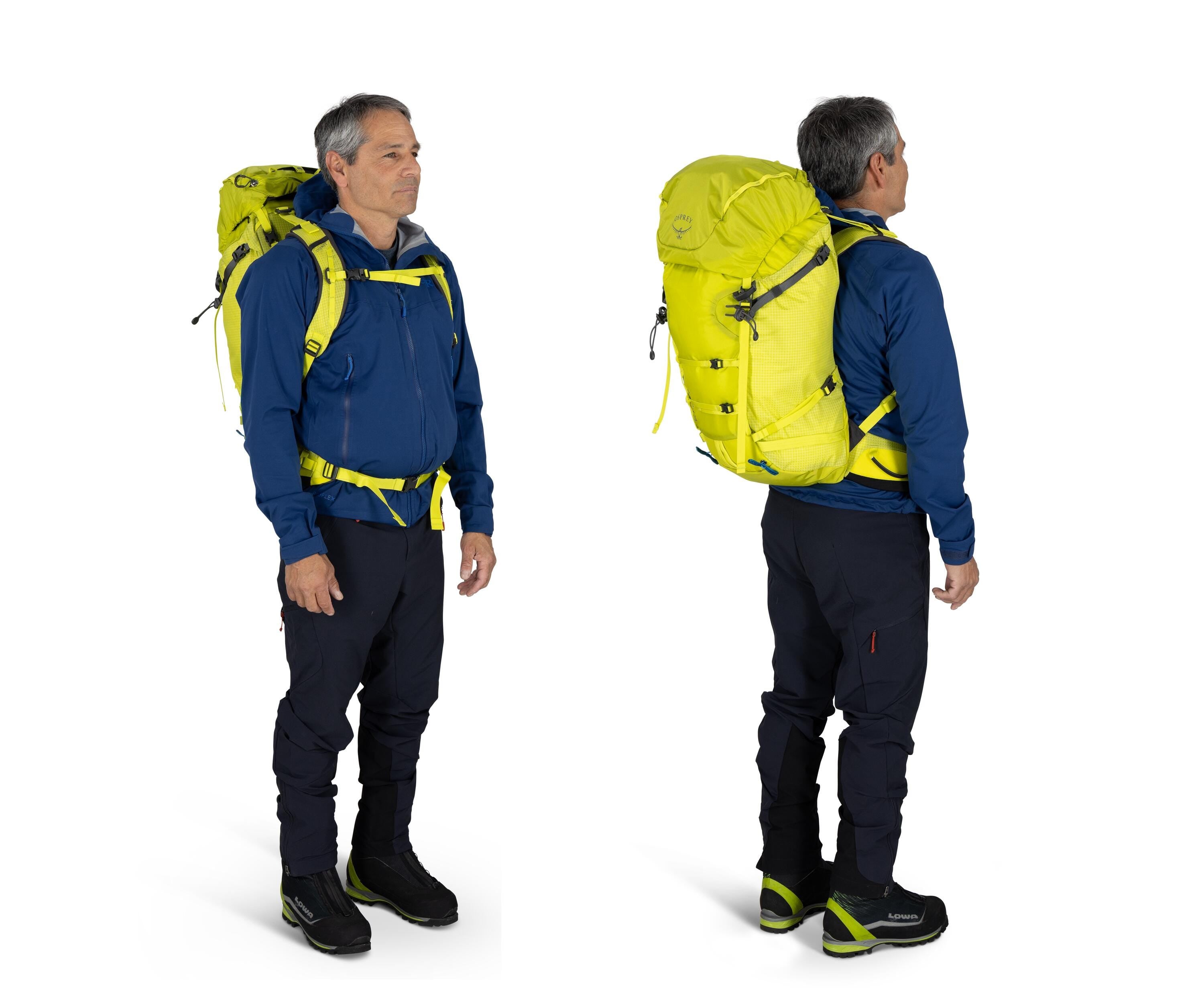 Osprey Mutant 38 Mountaineering Backpack 38L in Lemongrass — lifestyle