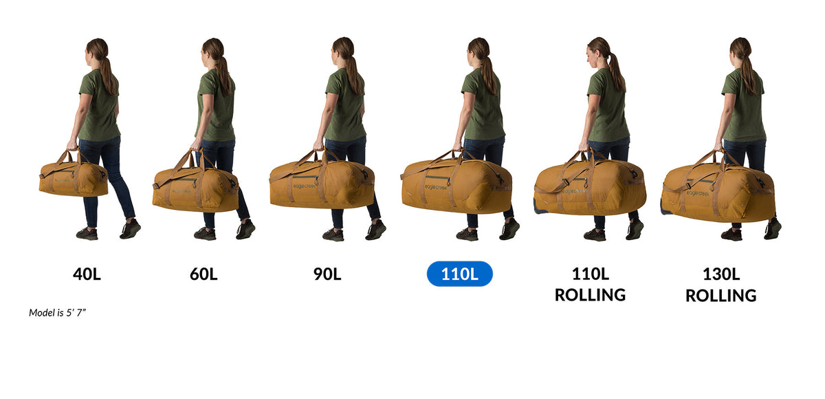 Eagle Creek No Matter What 110L Duffel Bag in Safari Brown — lifestyle